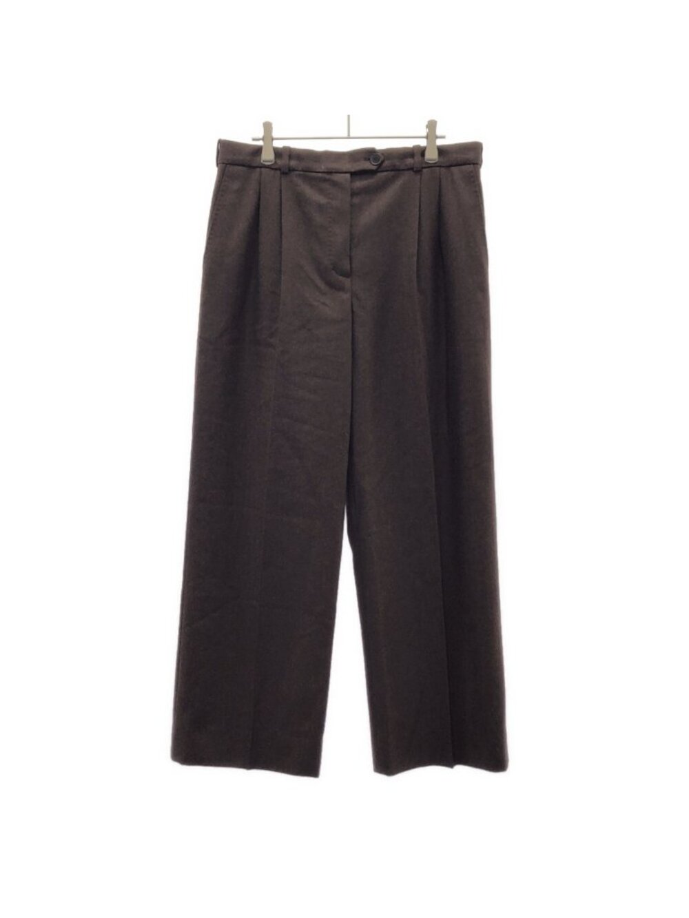 Hermes Wool Flannel Trousers Pants Brown 42